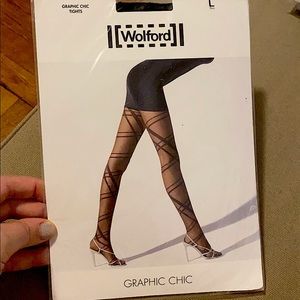 NWT- Wolford graphic sheer tights! 🖤